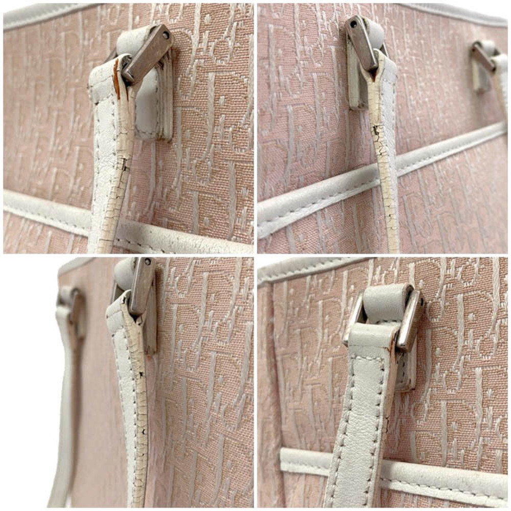 Christian Dior Tote Bag Pink White Trotter Vertical Shoulder All over CD - Picture 7 of 10